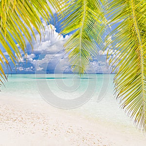 Wonderful beach landscape. Summer holiday and vacation concept. Inspirational tropical beach. Beach background banner