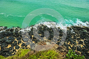 wonderful beach with mountain around, fresh air, nice view for Asian travel, ecology environment at sea area.