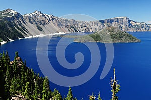 Wonderful Blue Coloured Crater Lake Oregon