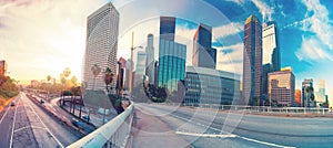 Wonderful bridges in downtown Los Angeles, California