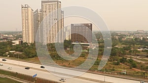 Wonderful City Scape view Buildings and Highway Travel Concept Jakarta City