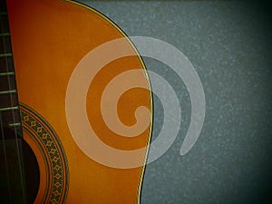 Wonderful Classic Guitar Retro smooth color wood with Pinhole camera view