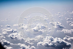 Wonderful clouds as observed from aircraft. aerial view