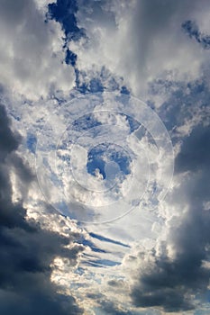 The wonderful cloudscape in blue sky at sunset