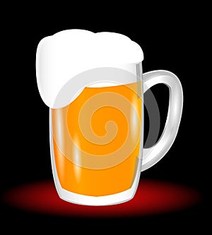 Wonderful design of a glass of fresh beer with foam