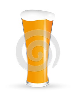 Wonderful design of a glass of fresh beer with foam