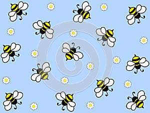 Wonderful design of hard-working bees on a light background