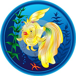 Wonderful golden fish illustration