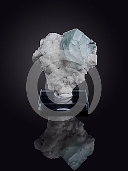 A wonderful item from the mineralogical collection. Fluorite mineral crystal. photo