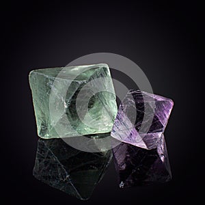 A wonderful item from the mineralogical collection. Fluorite mineral crystal. photo