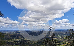 Wonderful landscape view with vivid blue sky and clouds