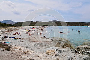 Wonderful Loto Beach with sandy beach and turquoise water in Nebbio, Desert des Agriates. Corsica, France. photo