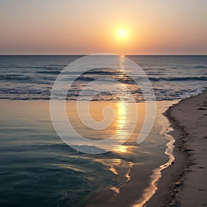 Wonderful Morning view in Dammam sea side Saudi Arabia. made with Generative AI