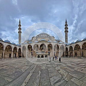 Wonderful mosque in Istanbul and heave sky above