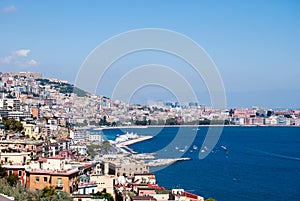 Wonderful Naples panoramic view with Vesuvius and gulf from Posillipo