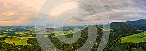 Wonderful natural light at the sunset over the bavarian lake Chiemsee, a popular vacation and tourism hotspot in