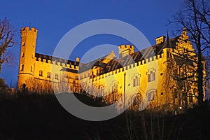 Wonderful night shot of Hohenschwangau castle, Bavaria, Germany