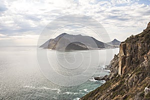 Wonderful panorama view on Hout Bay from Chapmans Peak Drive