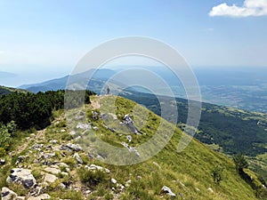 Wonderful panoramas of forests and pastures from the lookout in the Ucka Nature Park, Croatia / ÄŒudesne panorame na Å¡ume