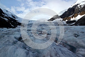 The famous Athabasca Galcier / Columbia Icefield in Alberta / British Columbia - Canada photo