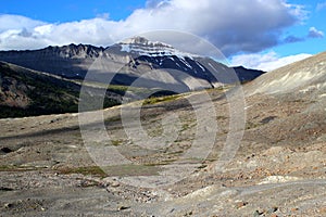 Beautiful mountain landscape at Athabasca Galcier / Columbia Icefield in Alberta / British Columbia - Canada photo