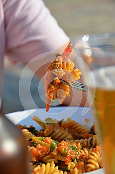 A wonderful pasta made with fish stock from the legendary fisherman we stopped by in Bodrum.