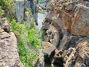 wonderful river between rocks at summer