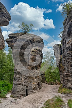 Wonderful rock formations Tisa rocks, natural wonder Czechia