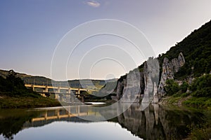 Wonderful rocks in lake Tsonevo Bulgaria