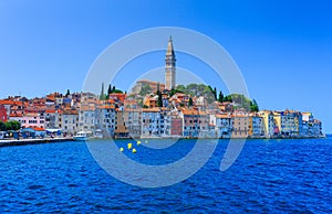 Wonderful romantic old town at Adriatic sea. Boats and yachts in