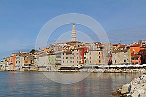 Wonderful romantic old town of Rovinj in Croatia, Adriatic coast, Istra region. Popular travel destinations