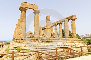 Wonderful Sceneries of The Temple of Juno Tempio di Giunone In Valley of Temples, Agrigento, Italy. photo