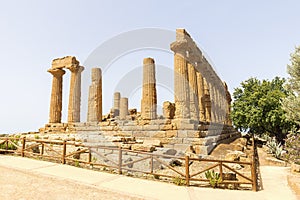 Wonderful Sceneries of The Temple of Juno Tempio di Giunone In Valley of Temples, Agrigento, Italy. photo