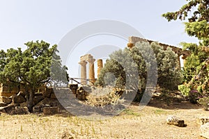 Wonderful Sceneries of The Temple of Juno Tempio di Giunone In Valley of Temples, Agrigento, Italy. photo