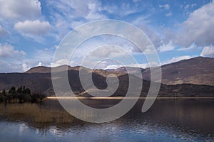 Wonderful scenery by the lake Zazari, Florina, Greece