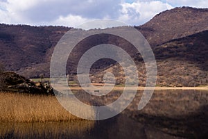 Wonderful scenery by the lake Zazari, Florina, Greece