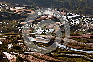 Wonderful scenery of Yuanyang rice terrace or The Honghe Hani Rice Terraces in China
