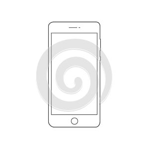 Wonderful silhouette design of a mobile phone on a white background