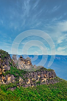 Wonderful three`s sister cliff from Echo Point at Blue Mountain National Park in Australia