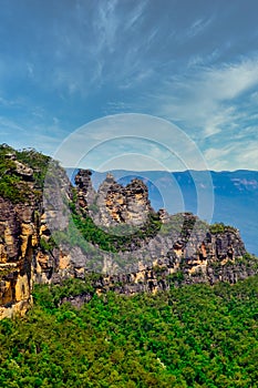 Wonderful three`s sister cliff from Echo Point at Blue Mountain National Park in Australia