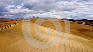 Wonderful Tuscan fields in autumn - beautiful Tuscany Italy