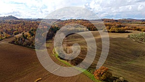 Wonderful Tuscan fields in autumn - beautiful Tuscany Italy