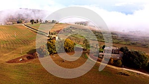 Wonderful Tuscan fields in autumn - beautiful Tuscany Italy