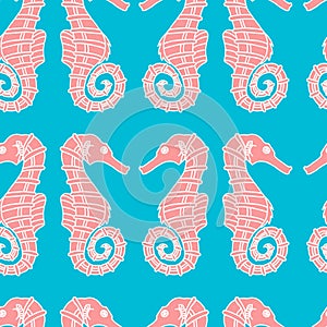 Wonderful vector seamless pattern of seahorses