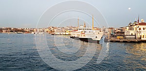 A wonderful view from the beautiful Bosphorus ferries of Istanbul, karakÃÂ¶y, besiktas, Turkey, sultanahmed photo