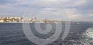 A wonderful view from the beautiful Bosphorus ferries of Istanbul, karakÃ¶y, besiktas, Turkey, sultanahmed