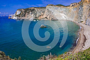 Wonderful view of Chiaia di Luna beach in the Ponza island, Lazio, Italy