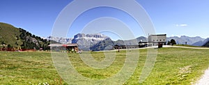 Wonderful view of the Dolomites - On background the view of Sell