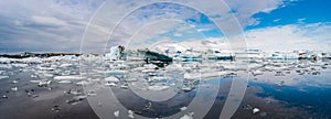 Wonderful view of Glacier Lagoon, Jokulsarlon, on South Iceland