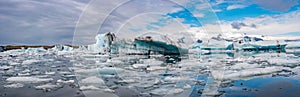 Wonderful view of Glacier Lagoon, Jokulsarlon, on South Iceland